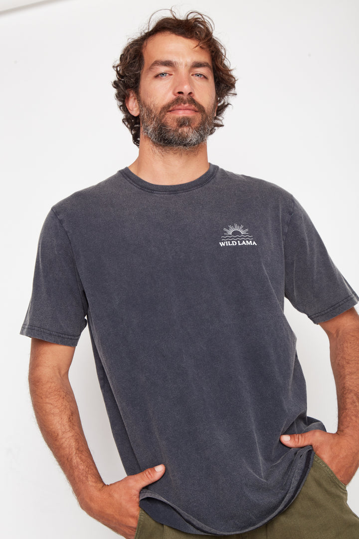 Polera Soles Orgánica Negra Hombre