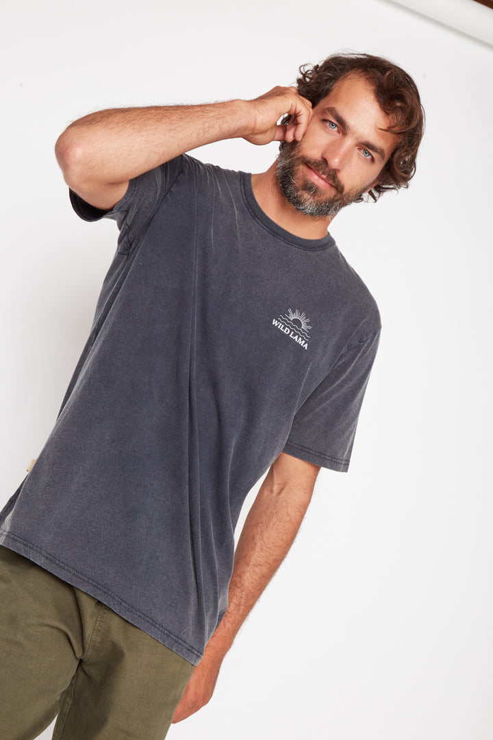 Polera Soles Orgánica Negra Hombre